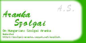 aranka szolgai business card